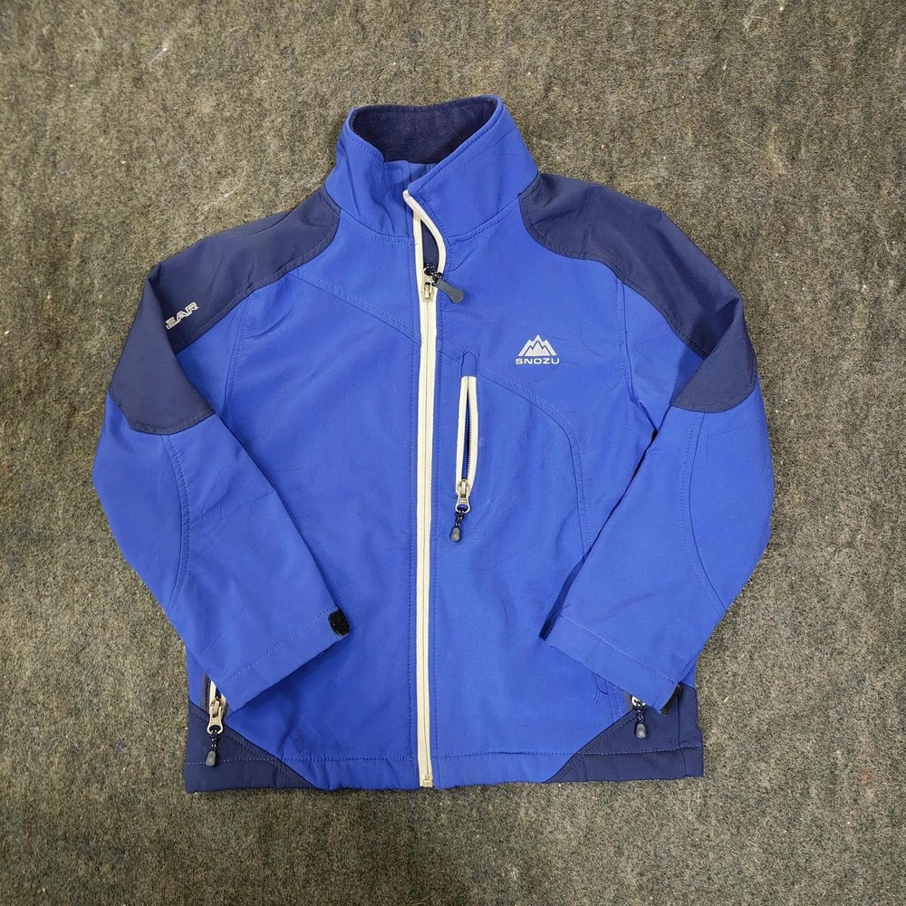 Snozu Kids Blue Softshell Fleece Lined Full Zip Jacket Size S 7/8